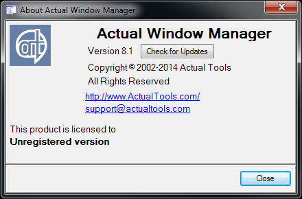 See about dialog. A file Dialogue Window.