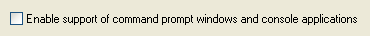 Command Prompt Windows Options Panel