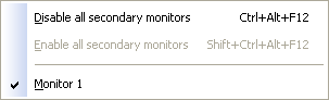 Manage Secondary submenu