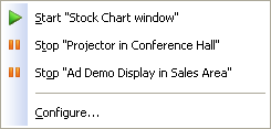 Mirroring popup menu