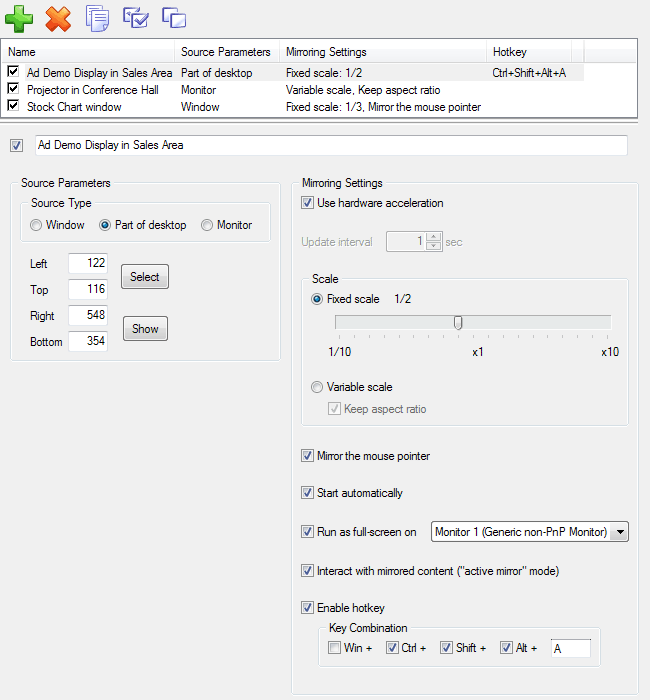 Mirroring - Desktop Panel