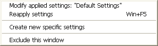 Manage Window Settings context menu